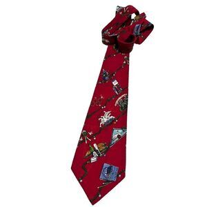 1995 Nicole Miller 100% Silk Hand Sewn 12 Days of Christmas Novelty Holiday Tie